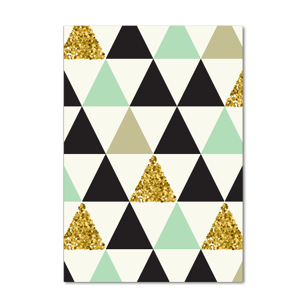 Fotocuadro de cristal elegante para hogar vertical Triángulos de colores