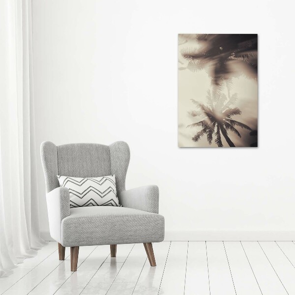 Cuadro de vidrio templado 4mm para pared vertical palmeras