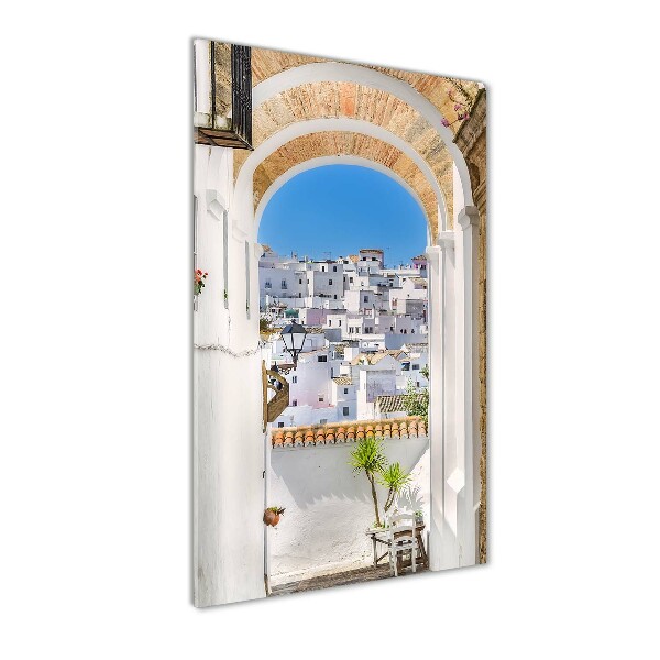 Cuadro decorativo en cristal con canto pulido vertical Andalucía España