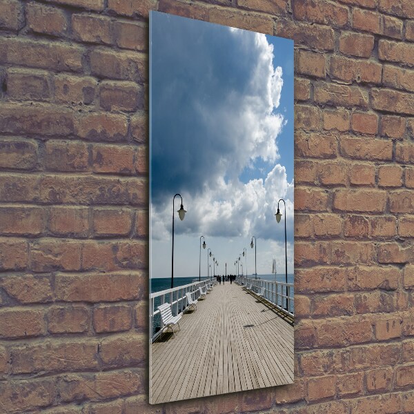 Fotocuadro de cristal elegante para hogar vertical Muelle en Orłowo