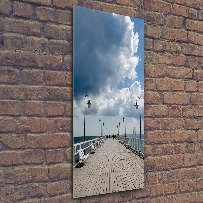 Fotocuadro de cristal elegante para hogar vertical Muelle en Orłowo