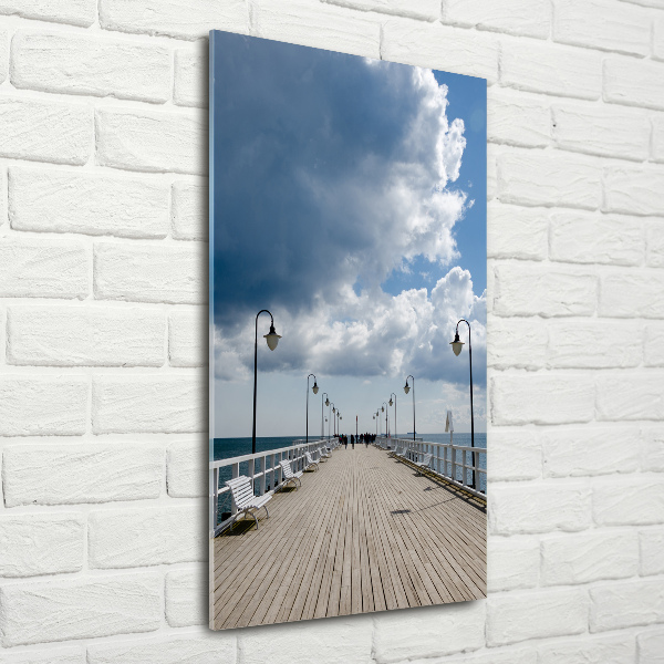 Fotocuadro de cristal elegante para hogar vertical Muelle en Orłowo
