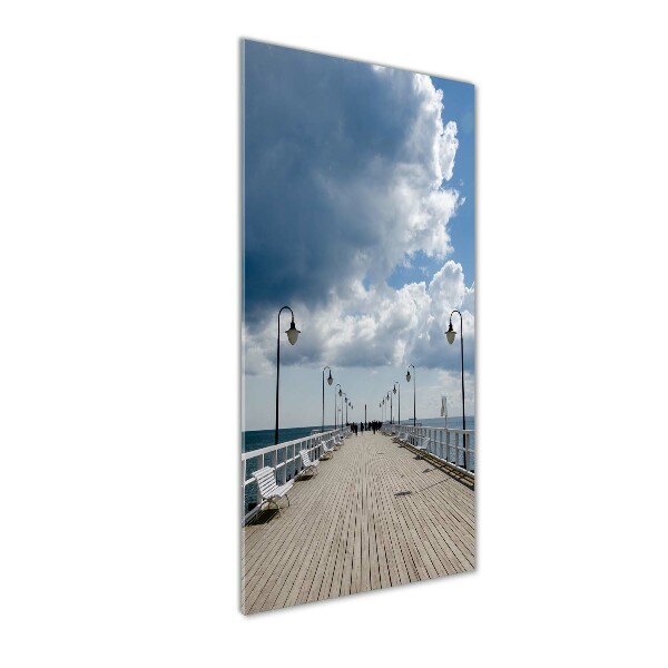 Fotocuadro de cristal elegante para hogar vertical Muelle en Orłowo
