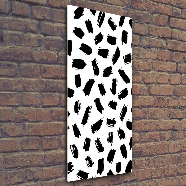 Fotocuadro de cristal elegante para hogar vertical Manchas blancas y negras