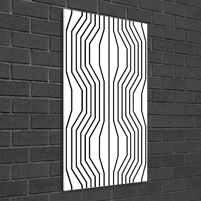 Cuadro de cristal moderno efecto brillo vertical líneas geométricas