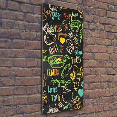 Fotocuadro de cristal elegante para hogar vertical platos tailandeses