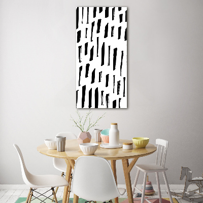 Fotocuadro de cristal elegante para hogar vertical Manchas blancas y negras