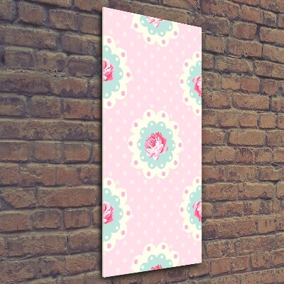 Fotocuadro de cristal elegante para hogar vertical Rosas