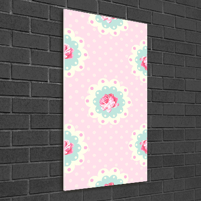 Fotocuadro de cristal elegante para hogar vertical Rosas