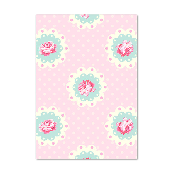 Fotocuadro de cristal elegante para hogar vertical Rosas