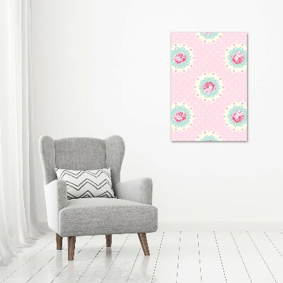 Fotocuadro de cristal elegante para hogar vertical Rosas