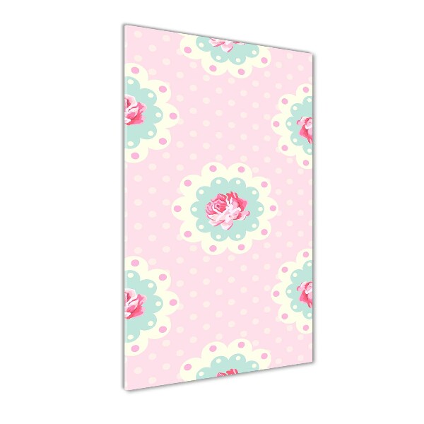 Fotocuadro de cristal elegante para hogar vertical Rosas