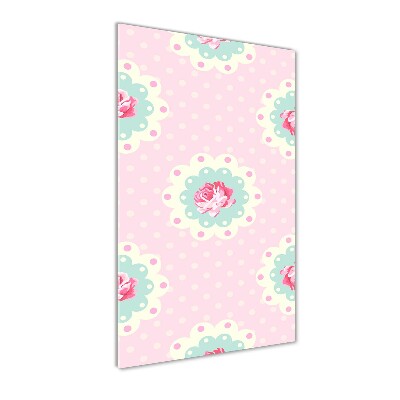 Fotocuadro de cristal elegante para hogar vertical Rosas