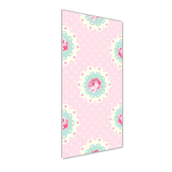 Fotocuadro de cristal elegante para hogar vertical Rosas