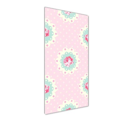 Fotocuadro de cristal elegante para hogar vertical Rosas