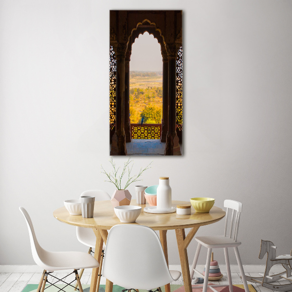 Fotocuadro de cristal elegante para hogar vertical Fuerte de Agra, India