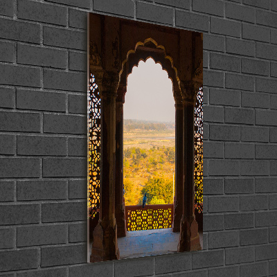 Fotocuadro de cristal elegante para hogar vertical Fuerte de Agra, India