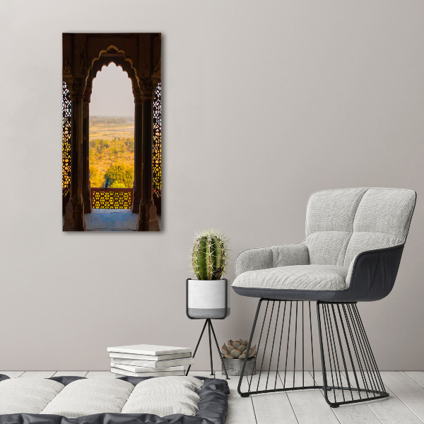 Fotocuadro de cristal elegante para hogar vertical Fuerte de Agra, India