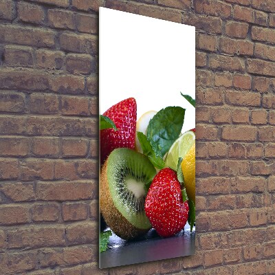 Cuadro decorativo en cristal con canto pulido vertical Fruta