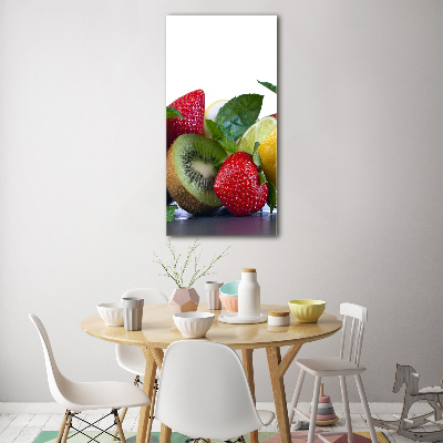 Cuadro decorativo en cristal con canto pulido vertical Fruta