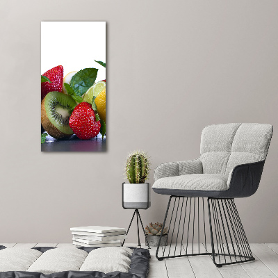 Cuadro decorativo en cristal con canto pulido vertical Fruta
