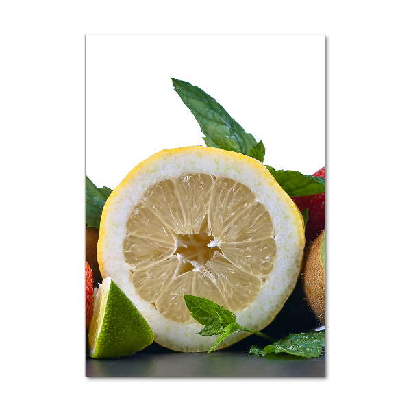 Cuadro decorativo en cristal con canto pulido vertical Fruta