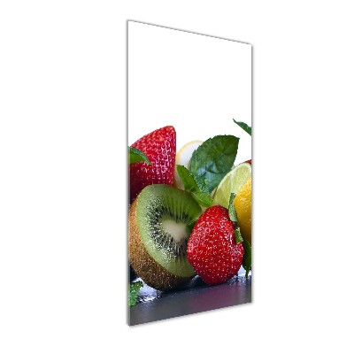 Cuadro decorativo en cristal con canto pulido vertical Fruta