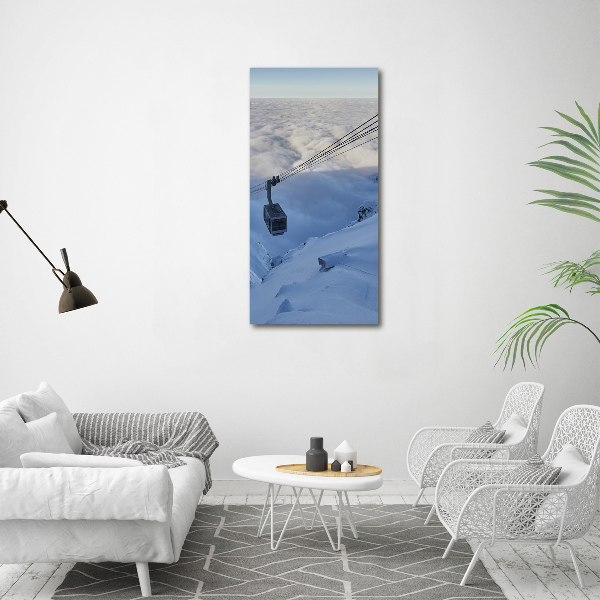 Cuadro decorativo en cristal con canto pulido vertical Montaña rusa