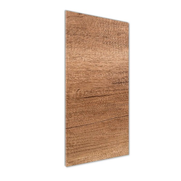 Cuadro de cristal moderno efecto brillo vertical Fondo de madera