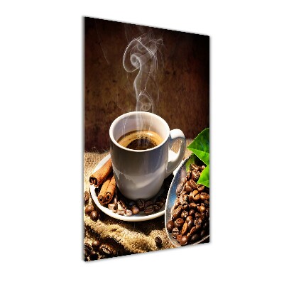 Cuadro de vidrio templado 4mm para pared vertical Una taza de café