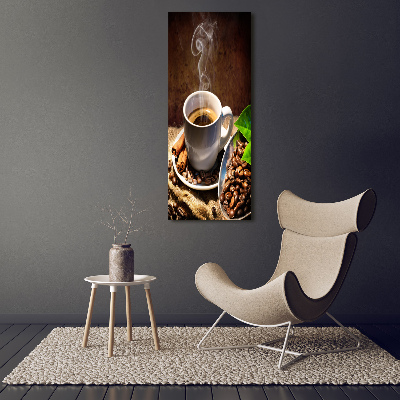 Cuadro de vidrio templado 4mm para pared vertical Una taza de café