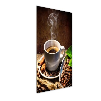 Cuadro de vidrio templado 4mm para pared vertical Una taza de café