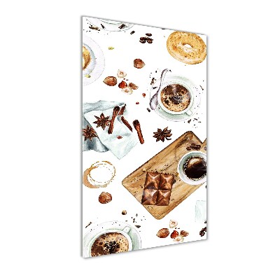 Cuadro de cristal moderno efecto brillo vertical Desayuno