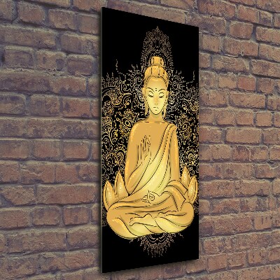 Fotocuadro de cristal elegante para hogar vertical Buda y mandala