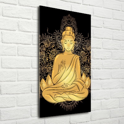 Fotocuadro de cristal elegante para hogar vertical Buda y mandala