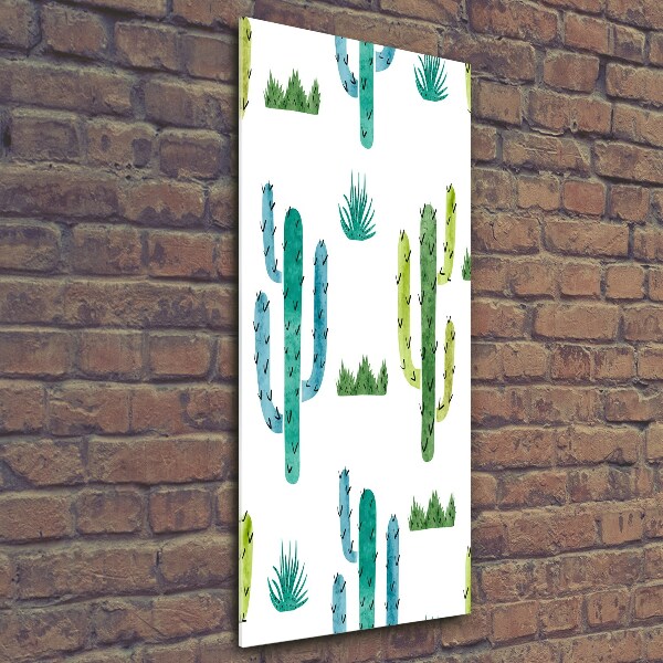 Cuadro de vidrio templado 4mm para pared vertical Cactus