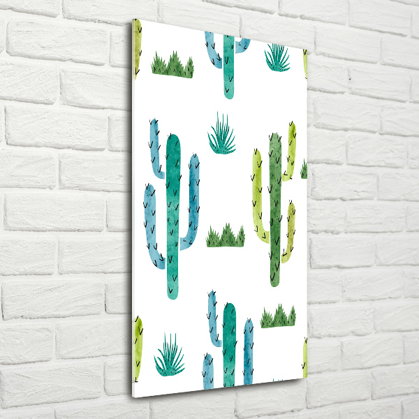 Cuadro de vidrio templado 4mm para pared vertical Cactus