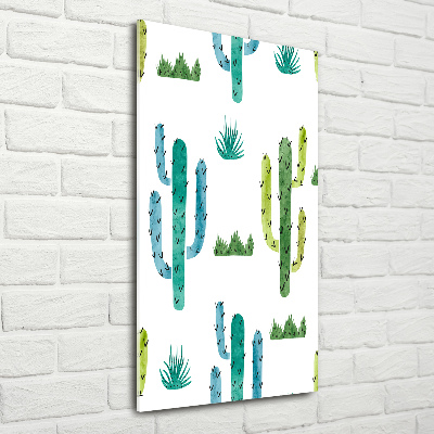Cuadro de vidrio templado 4mm para pared vertical Cactus