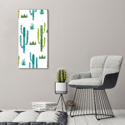 Cuadro de vidrio templado 4mm para pared vertical Cactus