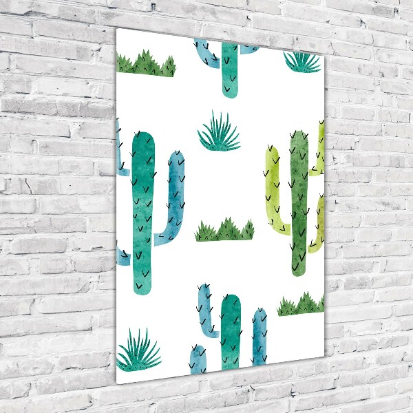 Cuadro de vidrio templado 4mm para pared vertical Cactus