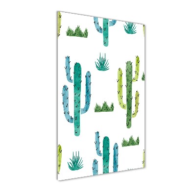 Cuadro de vidrio templado 4mm para pared vertical Cactus