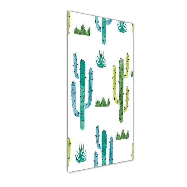Cuadro de vidrio templado 4mm para pared vertical Cactus