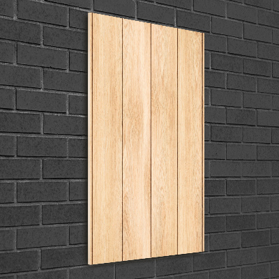 Cuadro de cristal moderno efecto brillo vertical Fondo de madera