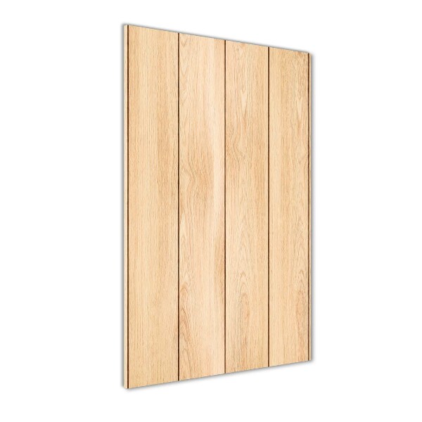 Cuadro de cristal moderno efecto brillo vertical Fondo de madera