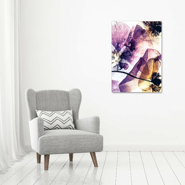 Cuadro decorativo en cristal con canto pulido vertical Amapolas