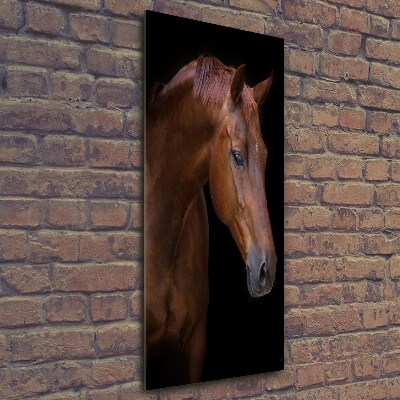 Fotocuadro de cristal elegante para hogar vertical Retrato de un caballo
