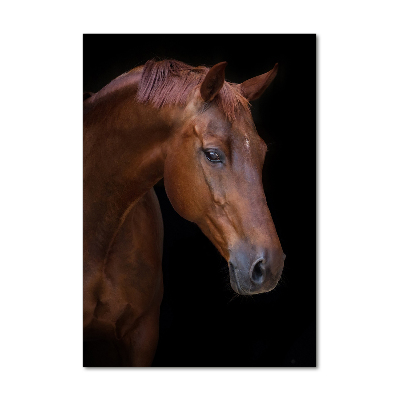 Fotocuadro de cristal elegante para hogar vertical Retrato de un caballo