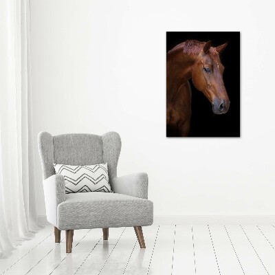 Fotocuadro de cristal elegante para hogar vertical Retrato de un caballo