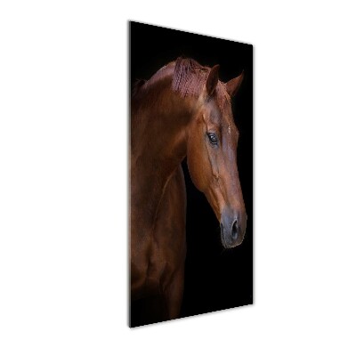Fotocuadro de cristal elegante para hogar vertical Retrato de un caballo