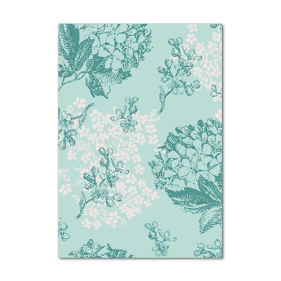 Cuadro de vidrio templado 4mm para pared vertical Hortensia